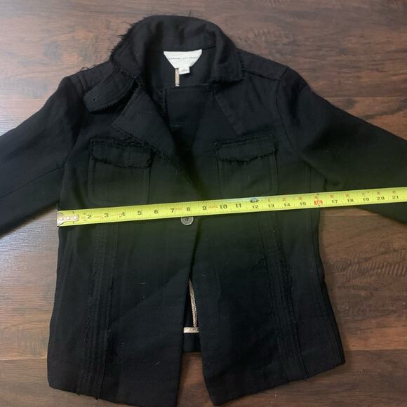 Banana Republic black one-button wool jacket size 2 - Picture 11 of 12
